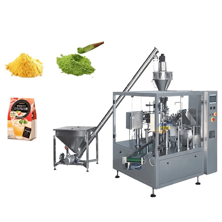Máquina completamente automática de envasado de bolsas prefabricadas en polvo Fabricación de alimentos Pequeñas empresas a la venta Maquinaria de embalaje