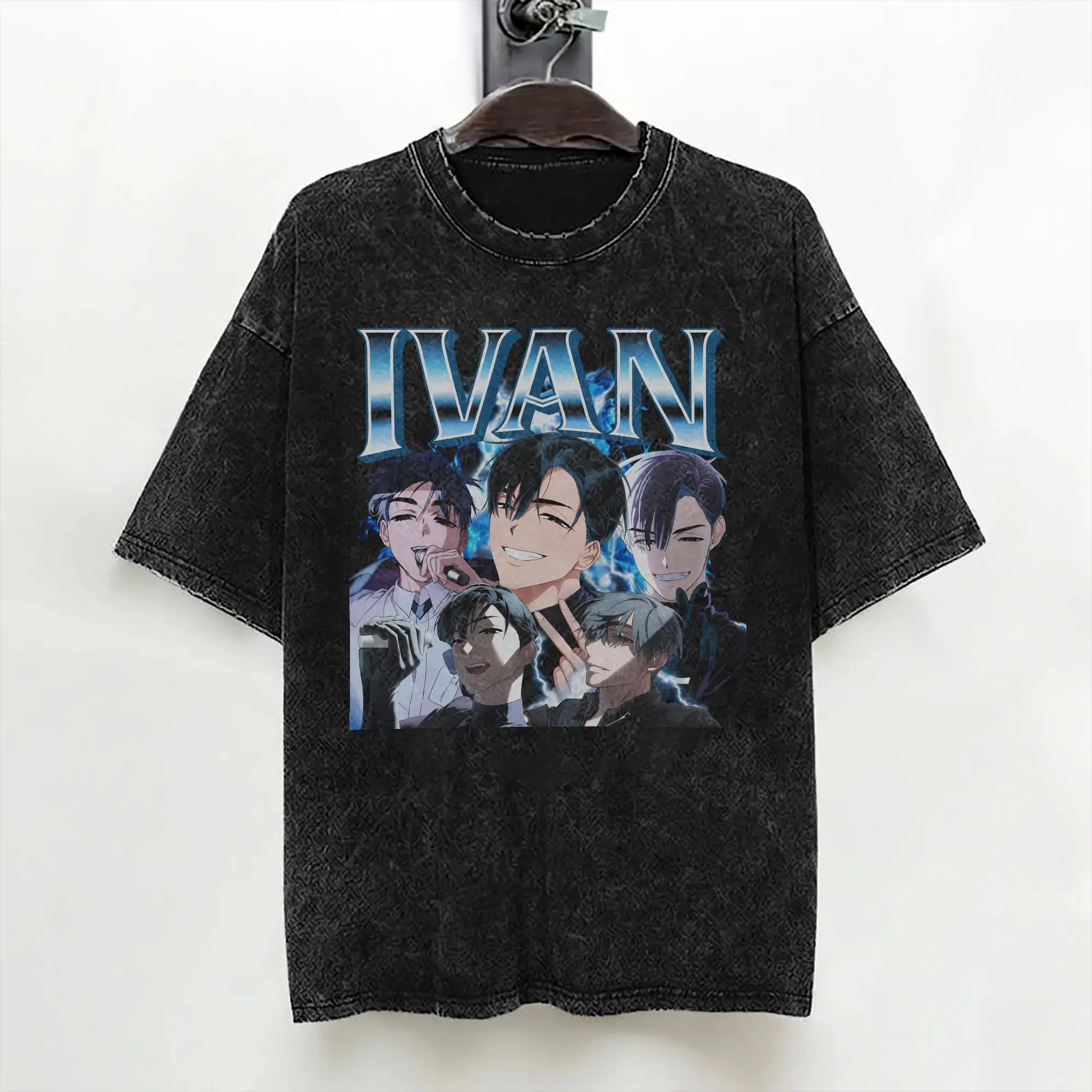 Alien Stages Anime Ivan T Shirt Washed Short Sleeve Harajuku T-Shirts  Novelty for Men Women Streetwear Summer Tees