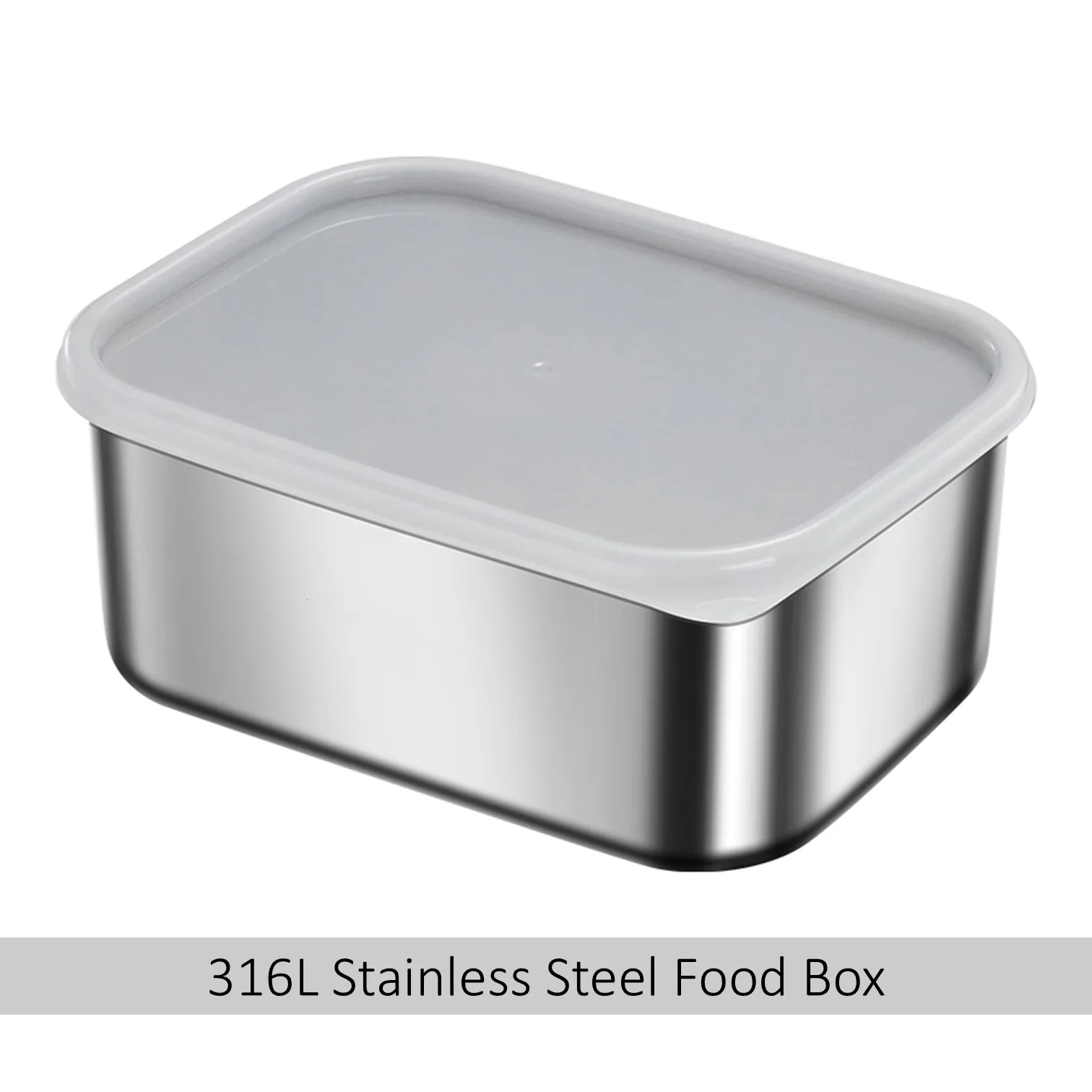 

LFGB Certificated 316L Stainless Steel Food Box with Transparency Cover 99.9% Anti-bacterial Fridge Crisper for Preservation