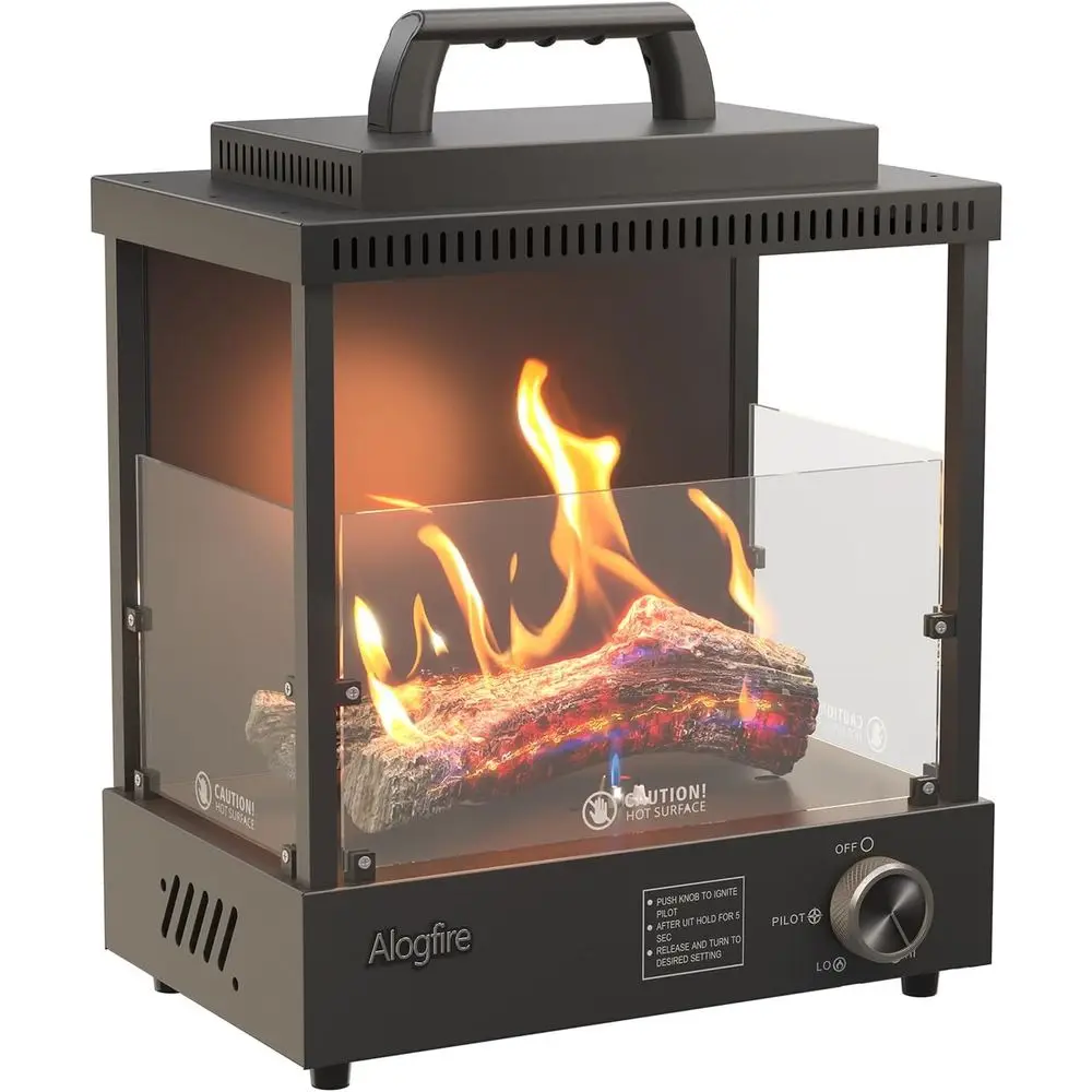 

Portable Gas ire Pit, 8200 Propane Gas Heater and Outdoor Real lame Tabletop ire Bowl with Saety Protection or Camping, ishing,
