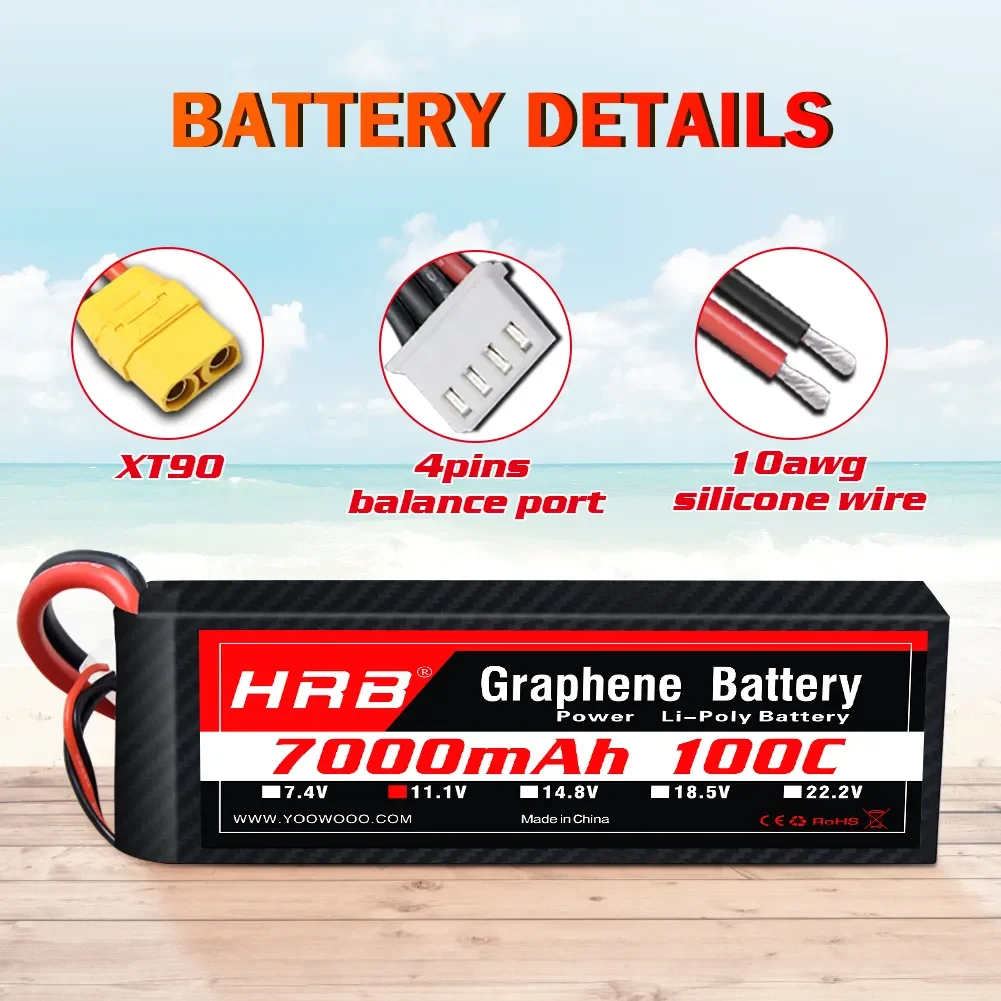 Akumulator grafenowy 2S 3S 4S 6S RC Lipo 3300mah 4000mah 5000mah 6000mah 7000mah 11.1V 14.8V 22.2V do drona samochodowego