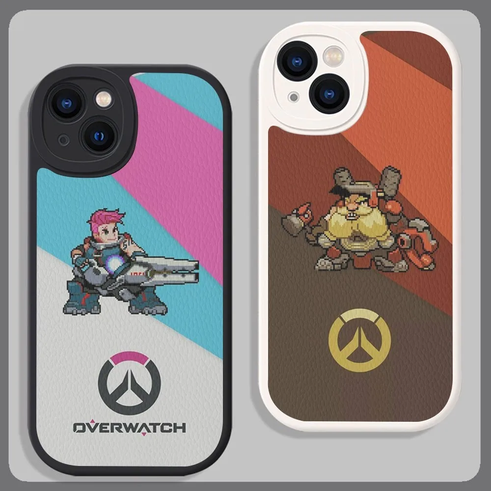 

Game O-Overwatch Pixel Style Phone Case Hard Leather For IPhone 16 15 14 13 12 Mini 11 14 Pro Max Xs X Xr 7 8 Plus Fundas