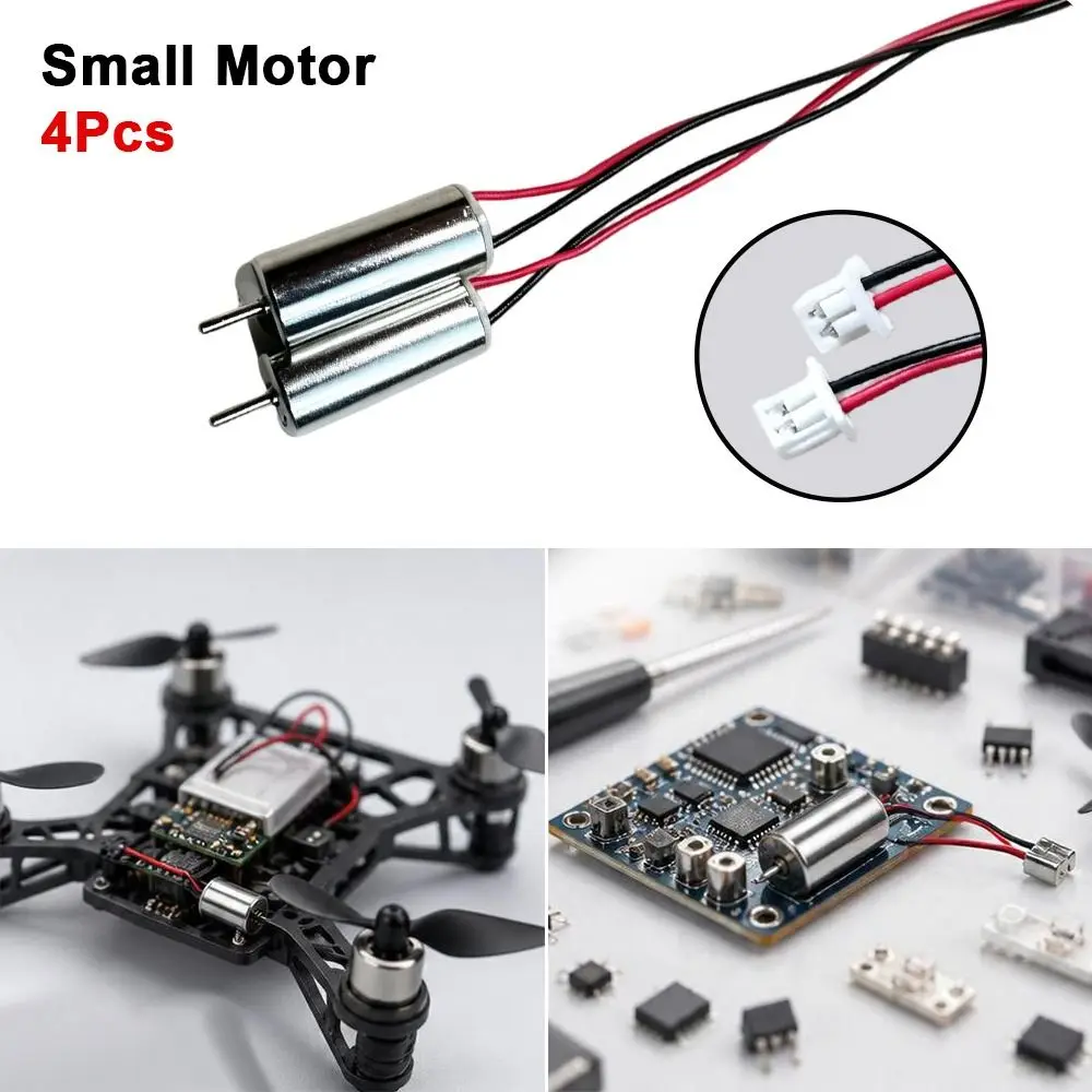 4pcs Mini 716 Model Airplane Hollow Cup Motor 1.25 terminal Cable 7mm*16mm High Speed Coreless Motor Model Wire Length 130mm 3V