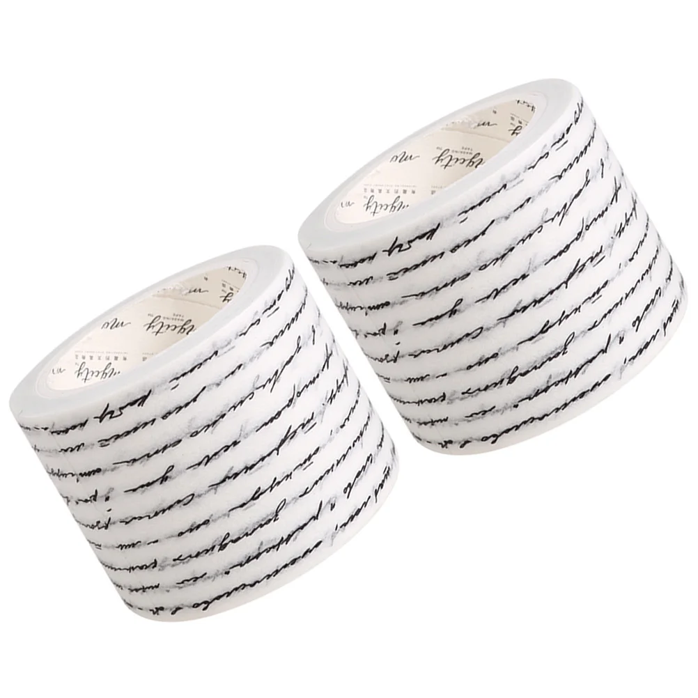 2 Rolls Gothic Washi Paper Tapes Self-Adhesive Scrapbooking Decorative Formula Tape for DIY Craft Projects Gift Wrapping