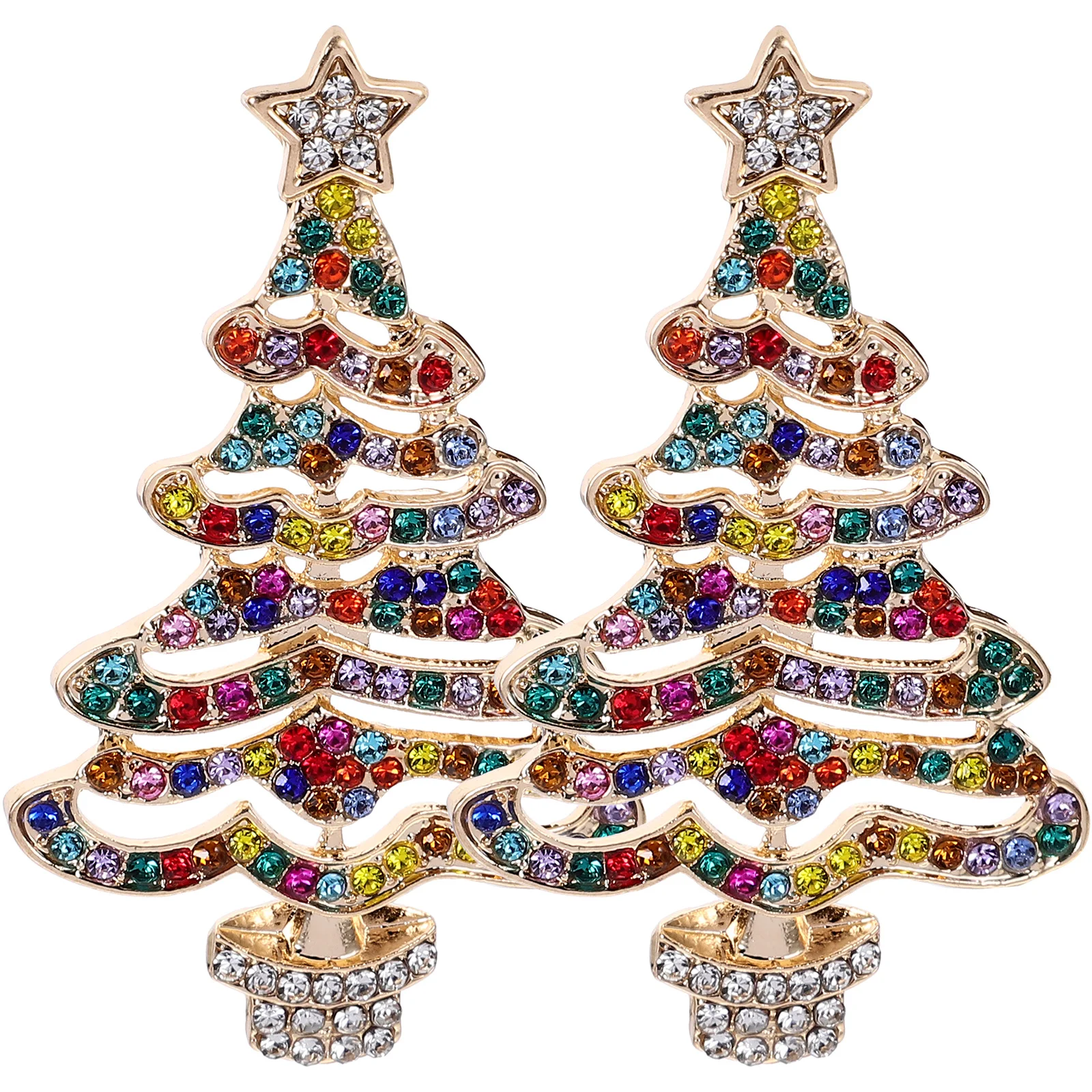 

1Pair Christmas Tree Earrings Rhinestone Ear Studs Lightweight Elegant Jewelry Accessories for Women Festive Wear