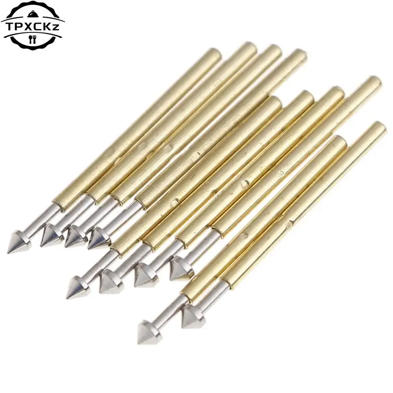 100 Pieces P75-E2 / P75-E3  Spring Test Probe Pogo Pin 1.3mm Conical Head Gold Plated 1.0mm Thimble Wholesale