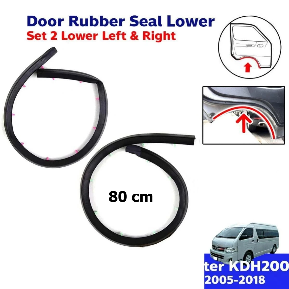 80cm Down Side Door Rubber Shell for TOYOTA HIACE 2006-2015 67864-26010 1695mm for Narrow Model L or R