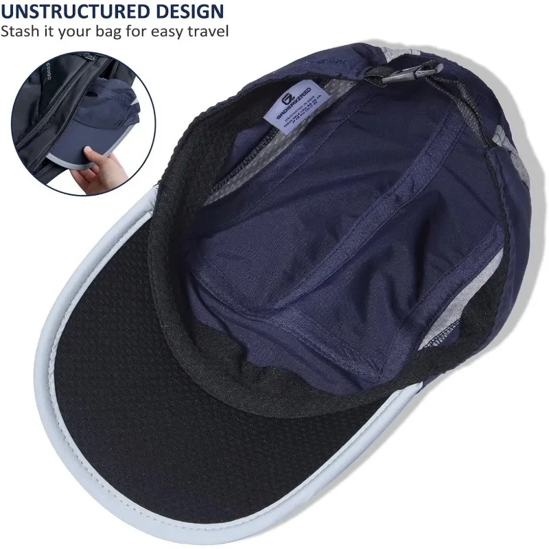 【GADIEMKENSD】Reflective Brim UPF 50+ Outdoor Caps for tennis Cap Dry Running Baseball Summer Mesh Cap Visor Hat Sport Cool