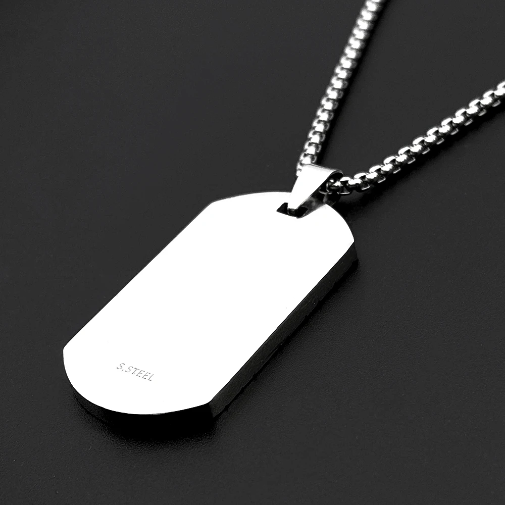 Grid Groove Dog Tag Anhänger Halskette für Damen und Herren, Hip-Hop-Edelstahl, Punk-Street-Power-Kette, Schmuck-Accessoire – Detail 6