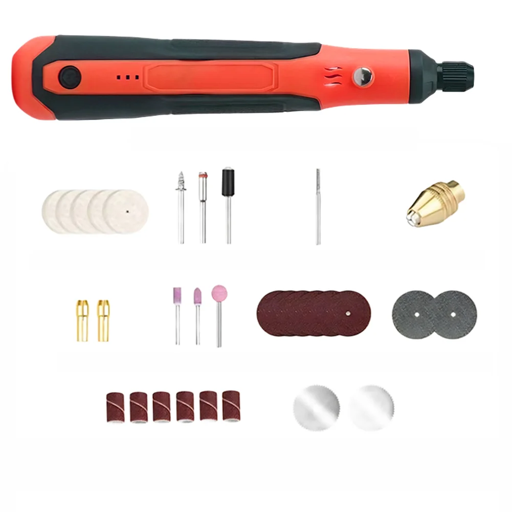 1PCS Rechargeable Electric Grinder 3-Speed Adjustable 3.6V For Wood Carving Polishing Engraving Drilling Power Tool Kit
