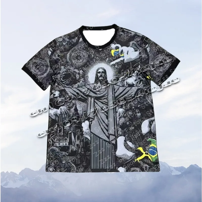 

2024 New Hot 3D Printed Men's Football Shirt Training Clothes Breathable Quick Drying Training T-shirt Men and Women Alike