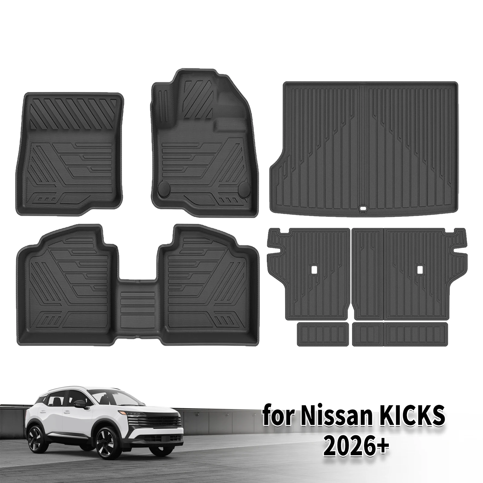 for Nissan KICKS 2026 2027 e-POWER Hybrid RHD  TPE Car Floor Mats 3D Laser Scanning Perfect Fit Odorless Accessories Easy Clean