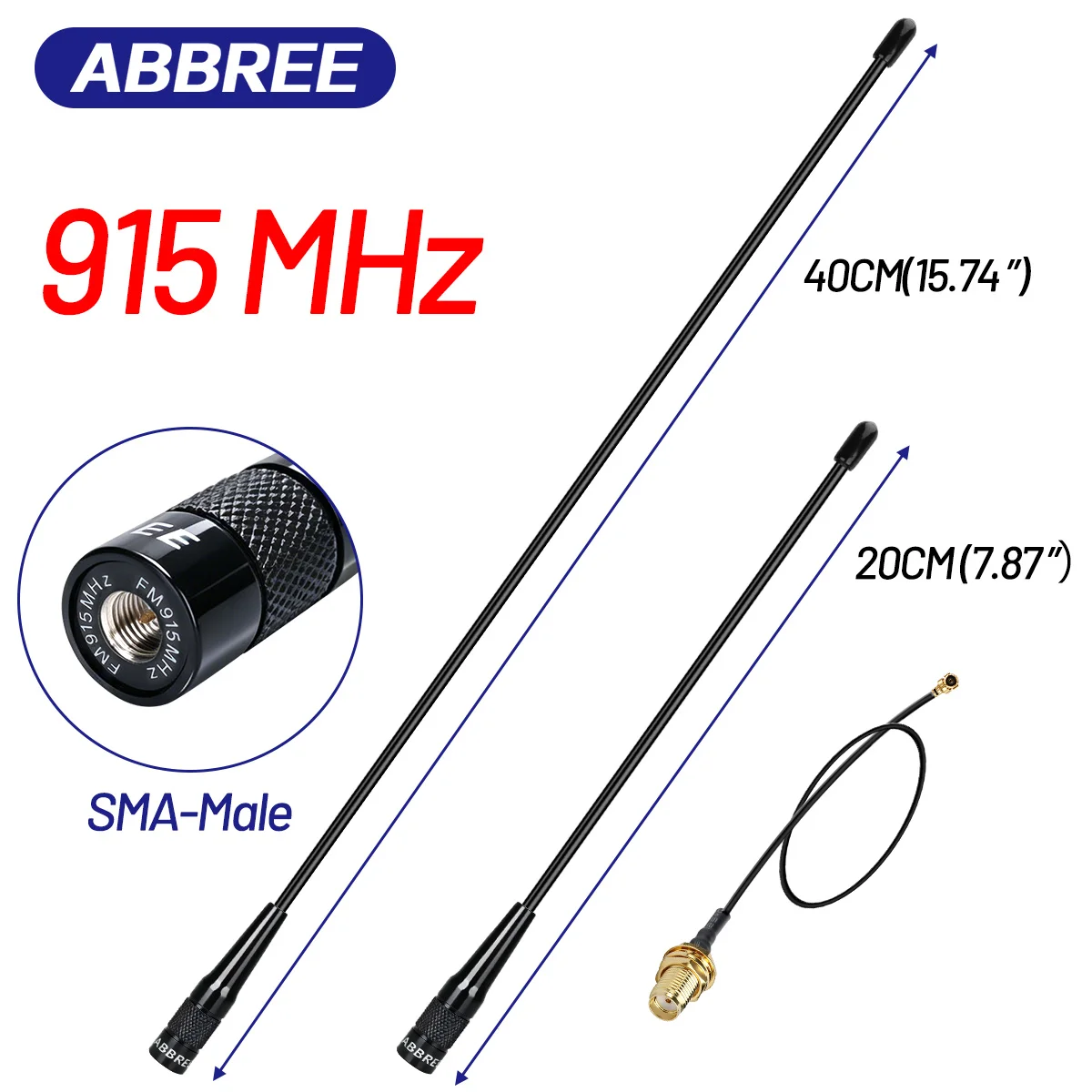 Antena Omnidirecional de Alto Ganho 915MHz com Interface SMA, Amplificador de Sinal Sem Fio de Longo Alcance para Módulo LoRa, Transmissor e Receptor IoT