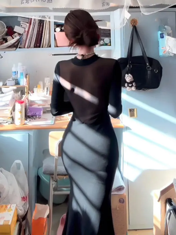 

Hebe Sle Ele Long Tail Fi Юбка Dr Slim Fit С Высокой Талией Смесь Хлопок Faionable Mysterious Sensation Winter Dr