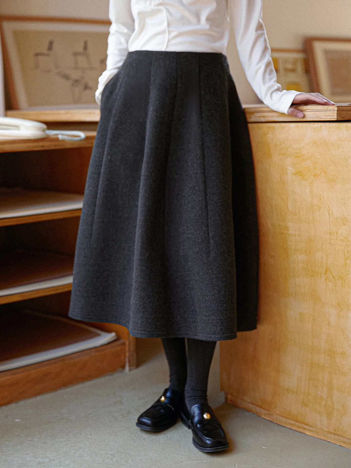 

Женская юбка LBAO Retro Wool S Line с декоративным 3D-эффектом, шелковистая, со средней талией, без пояса, простого свободного кроя