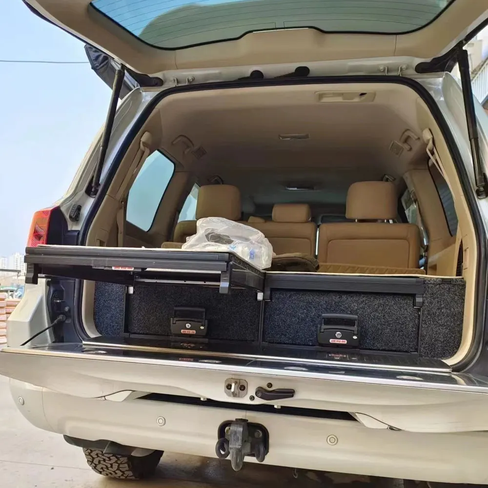 

Twin Drawer Set LC200 Off Road Drawer Fridge Slide System SUV Ute Roller Truck Bed Drawer For Land Cruiser Lc200