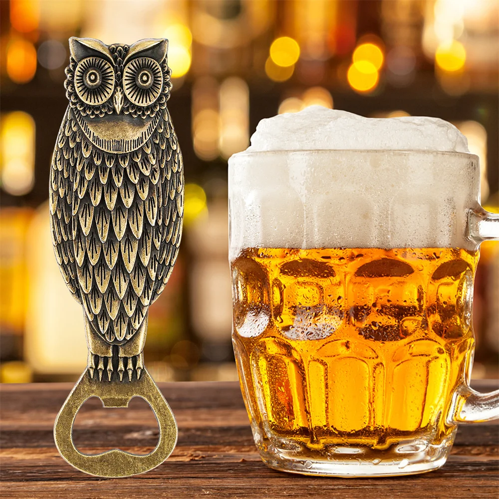 Bronze Owl Bottle Openers Beer Gift Owl Lovers Birthday Gift Alloy Metal Drink Bottle Openors Kitchen Bar Accessory Tool