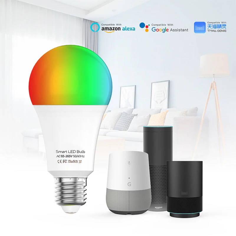 Smart Lamp Homekit Smart Light Tuya Wifi E27 B22 Smart Dimbare Lamp Rgbcw 110-240V Siri Voice-controle Wi-fi Slimme Bal Licht