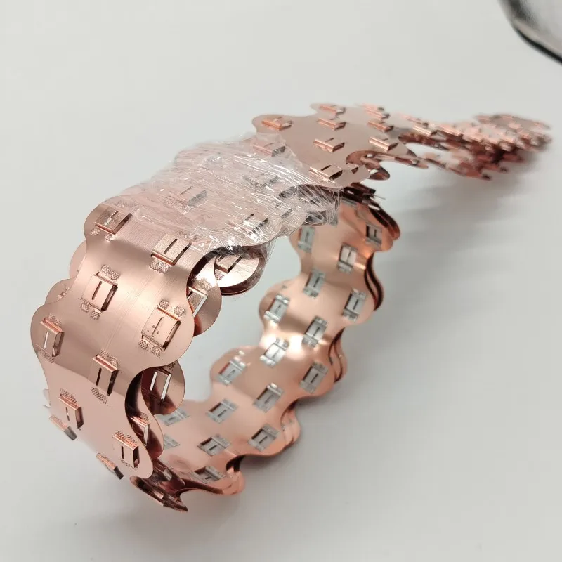 21700-2P W Shape Copper Bus Bar No Spacer 21.4MM Power Battery Pack Copper 21700 Copper-Nickel Composite Strip Thickness 0.3mm view 5