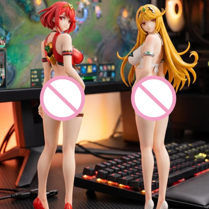Xenoblade Chronicles Pyra Mythra Swimsuit Pvc Figurine Collectible Model Ornament Hobby Gift Anime Peripheral Collectors view 2