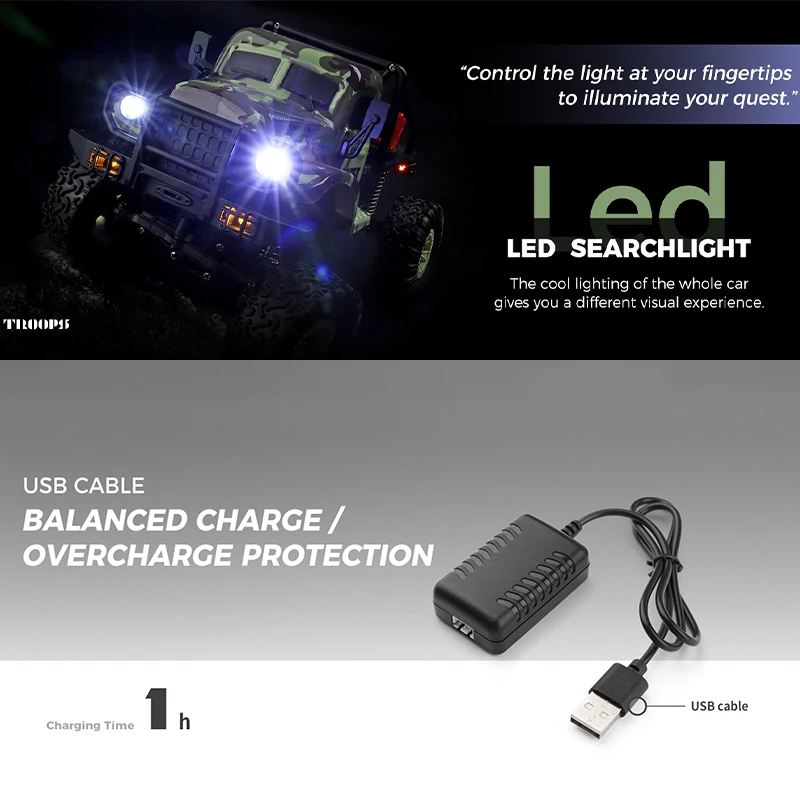 Wltoys 184021   1:18 Mini RC รถ 2.4G พร้อมไฟ LED 4WD Off-Road ไฟฟ้า Crawler รถรีโมทคอนโทรลรถบรรทุกของเล่นสําหรับเด็ก