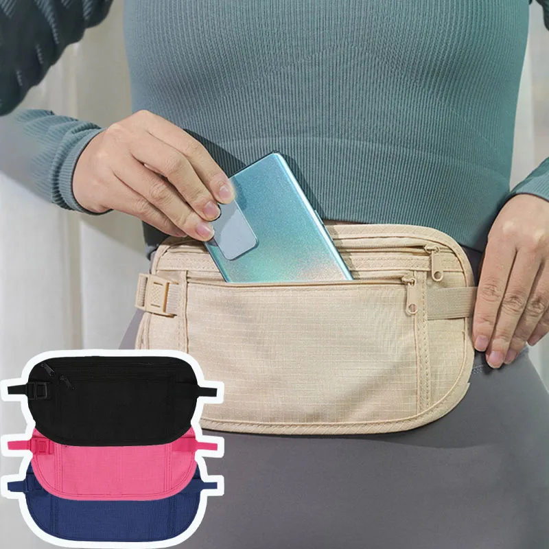 1 قطعة الرياضة الجري الخصر حقيبة غير مرئية السفر الخصر حزم الحقيبة لجواز السفر المال حقيبة بحزام محفظة الأمن المخفية #2