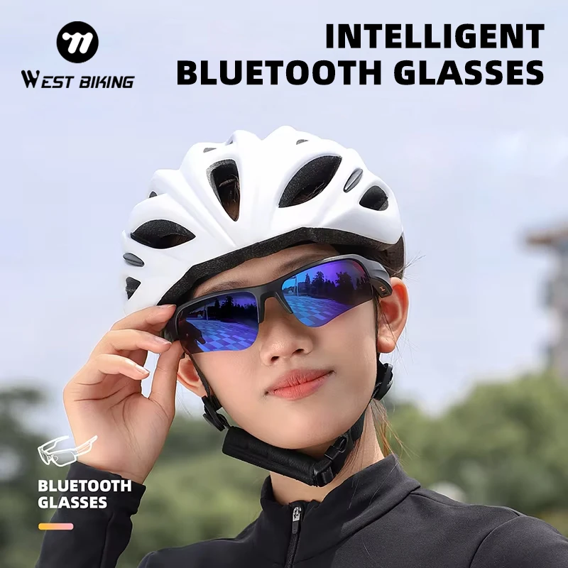 

WEST BIKING Cycling Sunglasses Headset Wireless Bluetooth Glasses Sport Audio Eyewear Driving Earphone UV400 Bike Goggles