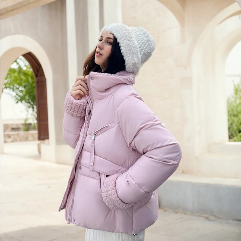 Womens New Winter Jacket Trendy Cotton Coats Loose Cropped Puffer Jackets Chic Padded Warm Acket Fashion Street Style Parkas