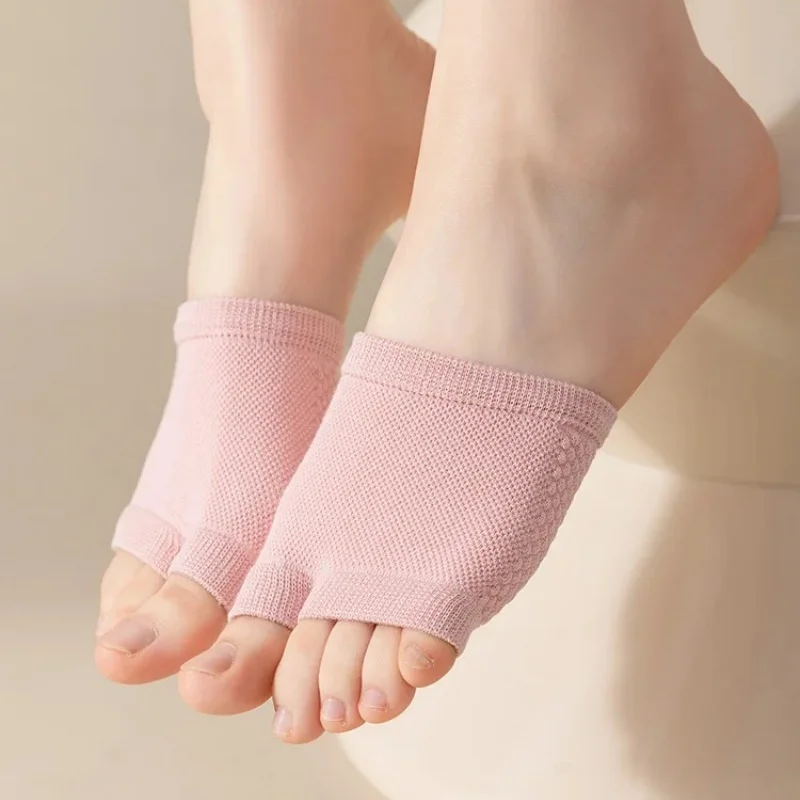 Zehensocken, dünne Sommer-Bootsocken, reine Baumwoll-High-Heels, Damen-Halbsocken, modische elastische Vorfußsocken, rutschfest – Detail 5