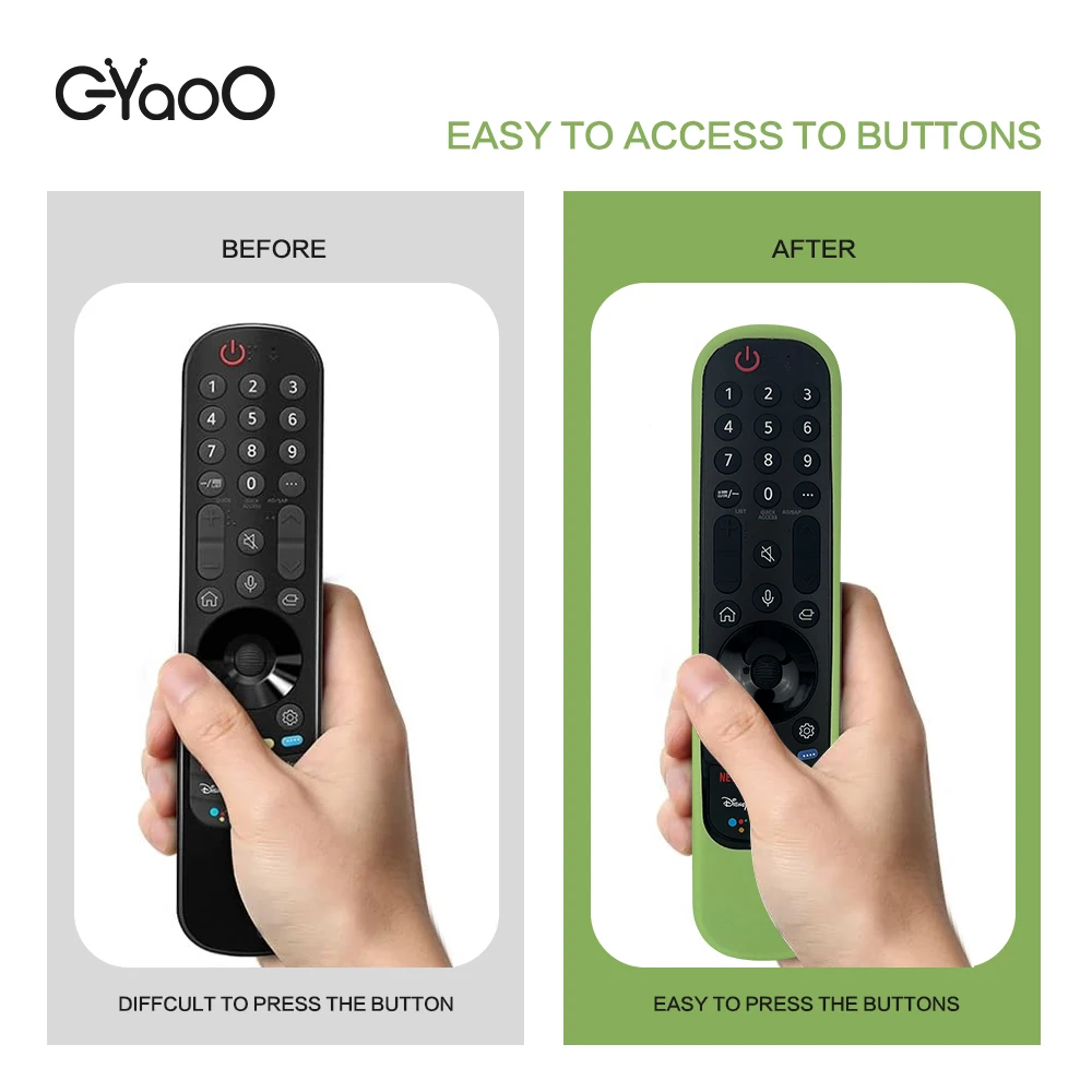 Silicone Protective TV Remote Case Compatible with LGTV AN-MR21GA MR22GA Smart TV Cover Magic Remote Case Sleeve Holder