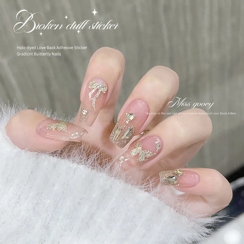 Acquista all'ingrosso Paga una tariffa di spedizione solo 5 pezzi/lotto Glitter Coniglio Farfalla Crossing Elements Decalcomanie per adesivi per unghie finte