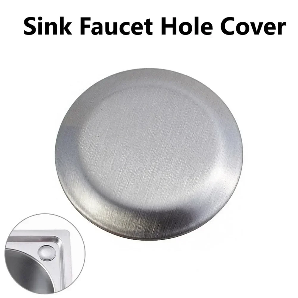 Stainless Steel Silver Faucet Hole Covers 28/32/35mm Stopper Anti-leakage Faucet Sink Plug Covers Bathroom Kitchen Supply