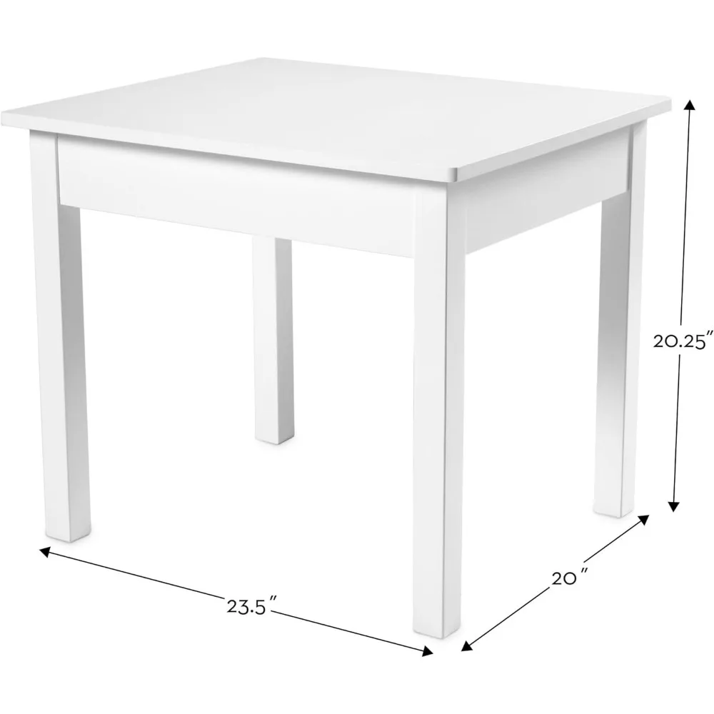 Houten Tafel & Stoelen-Wit