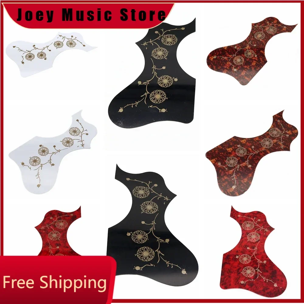 EJ200 Left and Right Hand Folk Acoustic Guitar Protection Pickguard Anti-scratch Plate With Gold Flower pattern