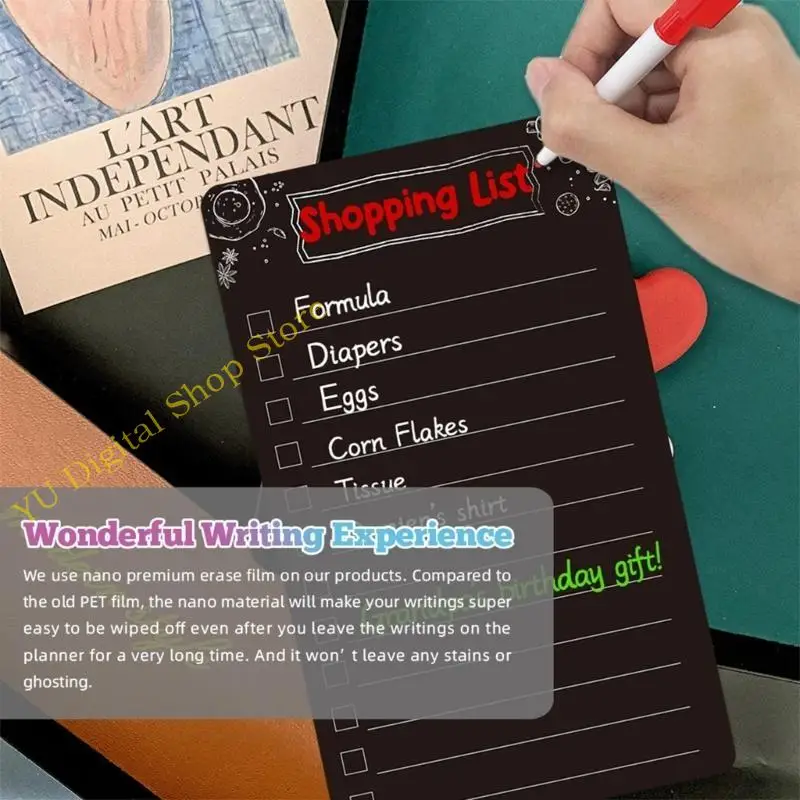 96BA Musnetic Blackboard Sircle Memoboard مع مموز العلامات ، ورقة الكتابة المغناطيسية #2