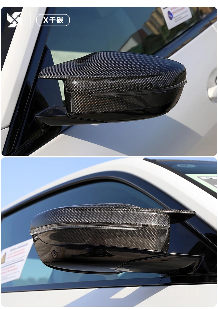 Dry Carbon Fiber Car Door Side Wing Rearview Mirror Cover Caps Glossy For BMW G80 G87 G82 G83 2021-IN Sedan Coupe Convertible