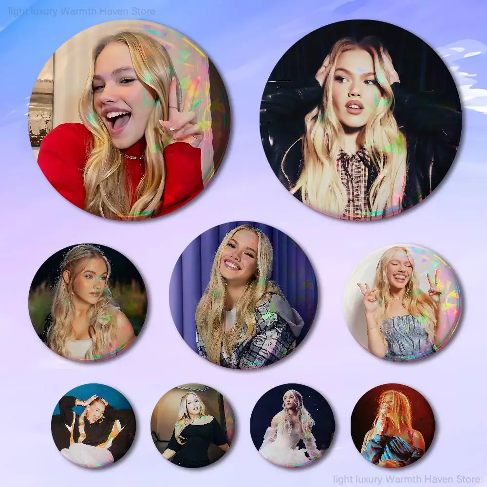 

F-Freya Singer S-Skye 58mm 44mm HD Print Brooch Badges Pretty Derby Round Display Brooches Lapel Pins