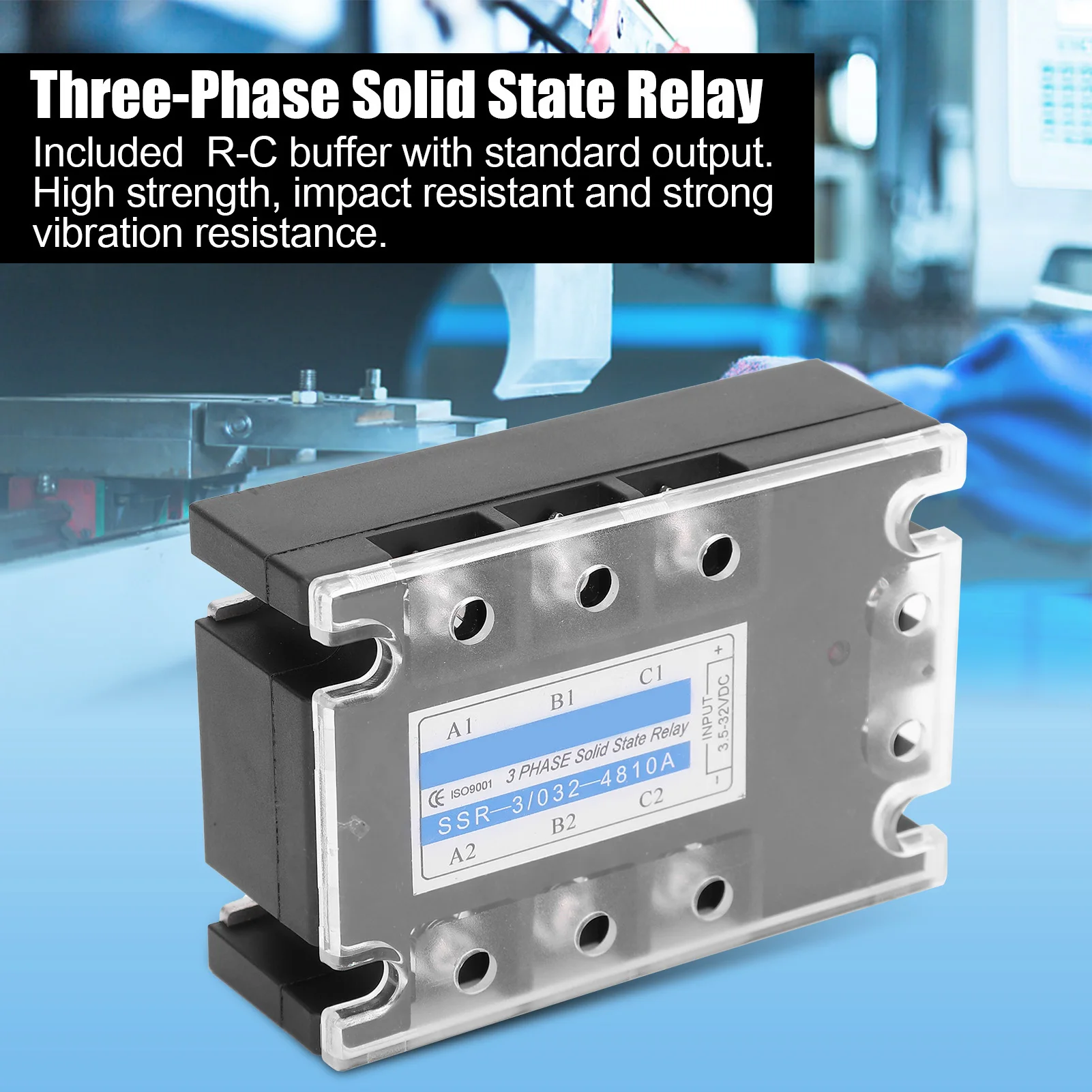 

Industrial Relay 3 Phase SSR Control AC 480V Solid State Relay Industrial Supplies SSR-3 D4810 10A