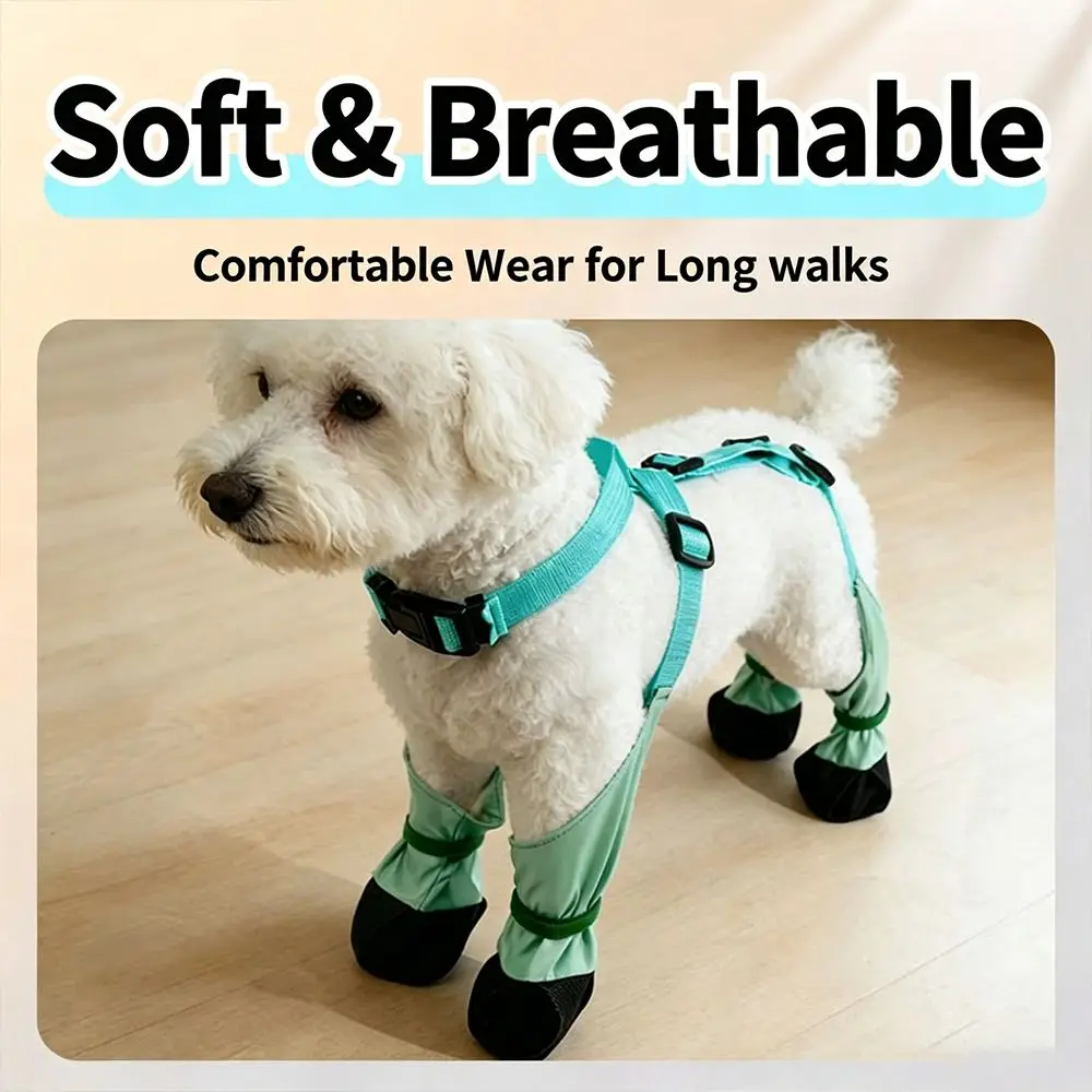 New Waterproof Dog Suspender Boots Adjustable Fit Anti-Slip Pet Paw Protector Dirty-proof Dog Rain Boots Pet Outdoor Walking