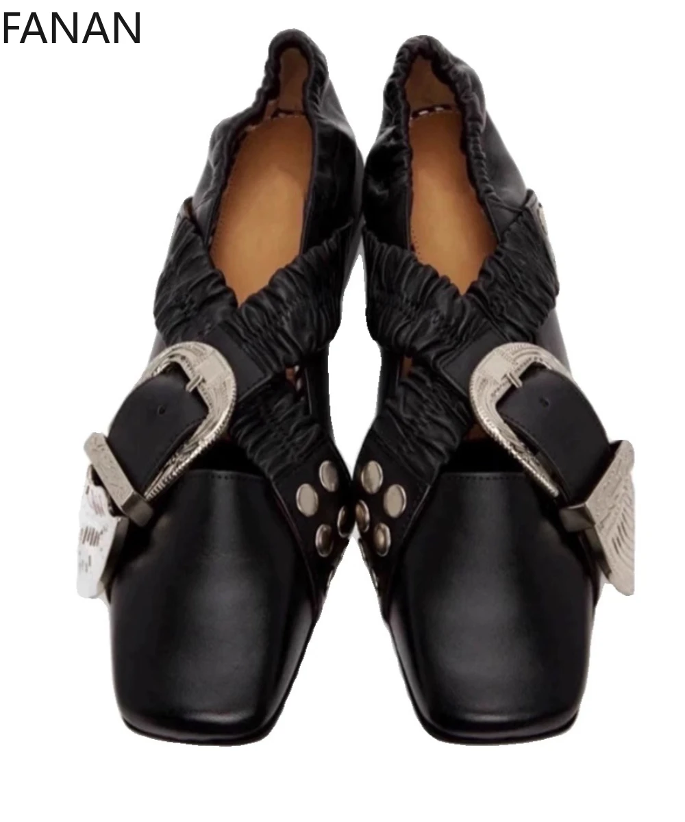 

2025 Punk Sexy Vintage Shoes Flats Women's Metal Buckle Cross Ballet Mary Jane Platform Heels Leather Pumps Sneakers Sandals