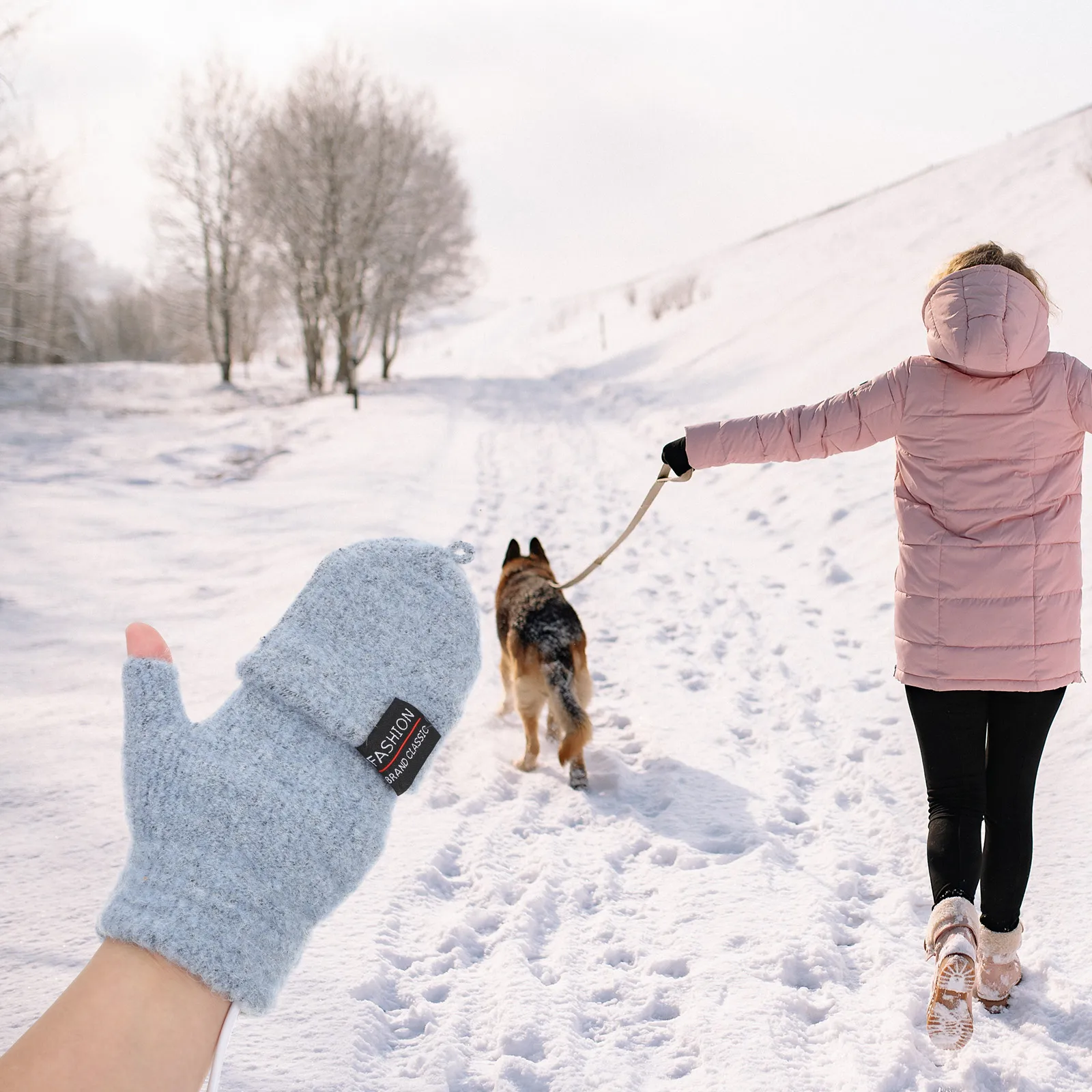 

2pcs Usb Heated Double Sided Warm Windproof Thermal Mittens Electric Heating Gloves For Outdoor Skiing Riding Portable Half