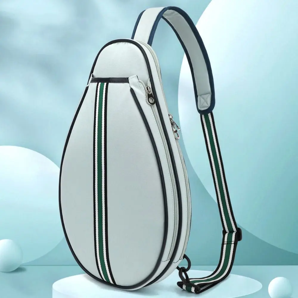 

Large Capacity Sports Racket Bag Waterproof Adjustable Strap Lightweight Sling Bag Zipper Closure Organizer