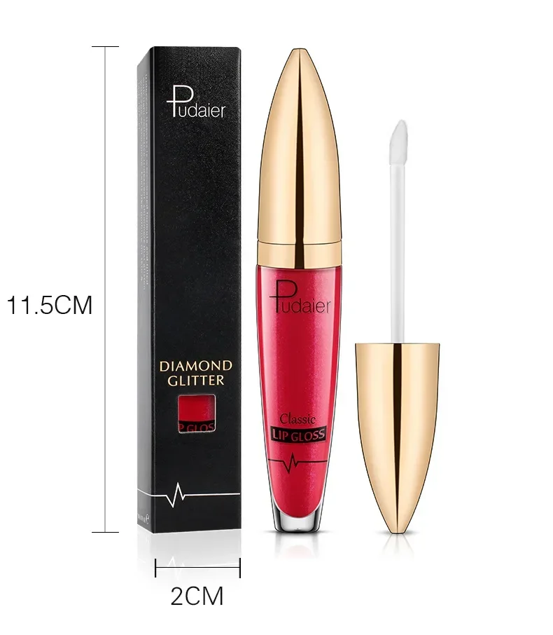 Pudaier 18 สี Matte Glitter Liquid Lip GLOSS ลิปสติกชุดเพชรเงากันน้ํา Pearl Lipgloss ผู้หญิง Lip Stick เครื่องสําอางค์