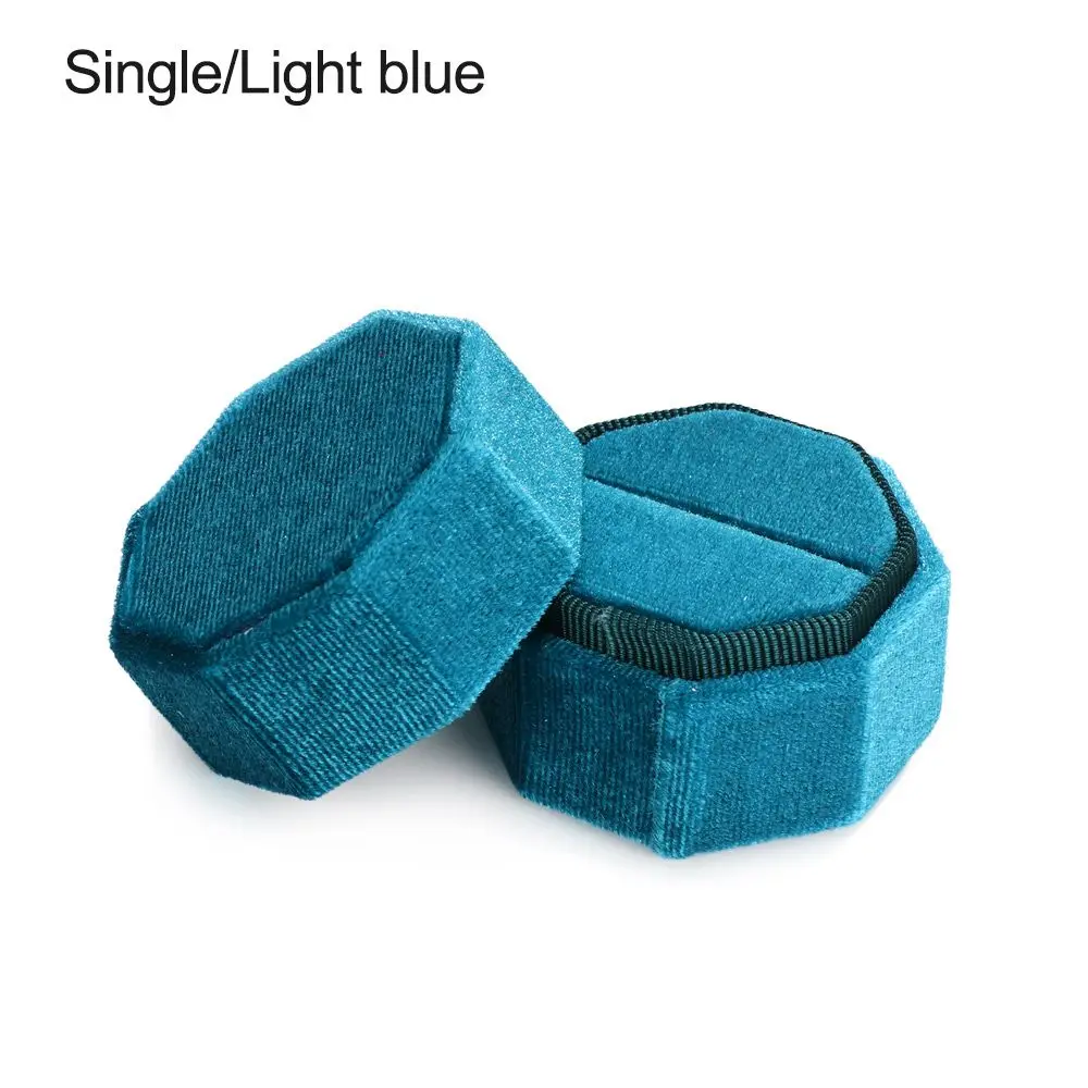 

High-quality Wedding Octagonal With Detachable Lid Display Box Ring Storage Box Velvet Jewelry Box