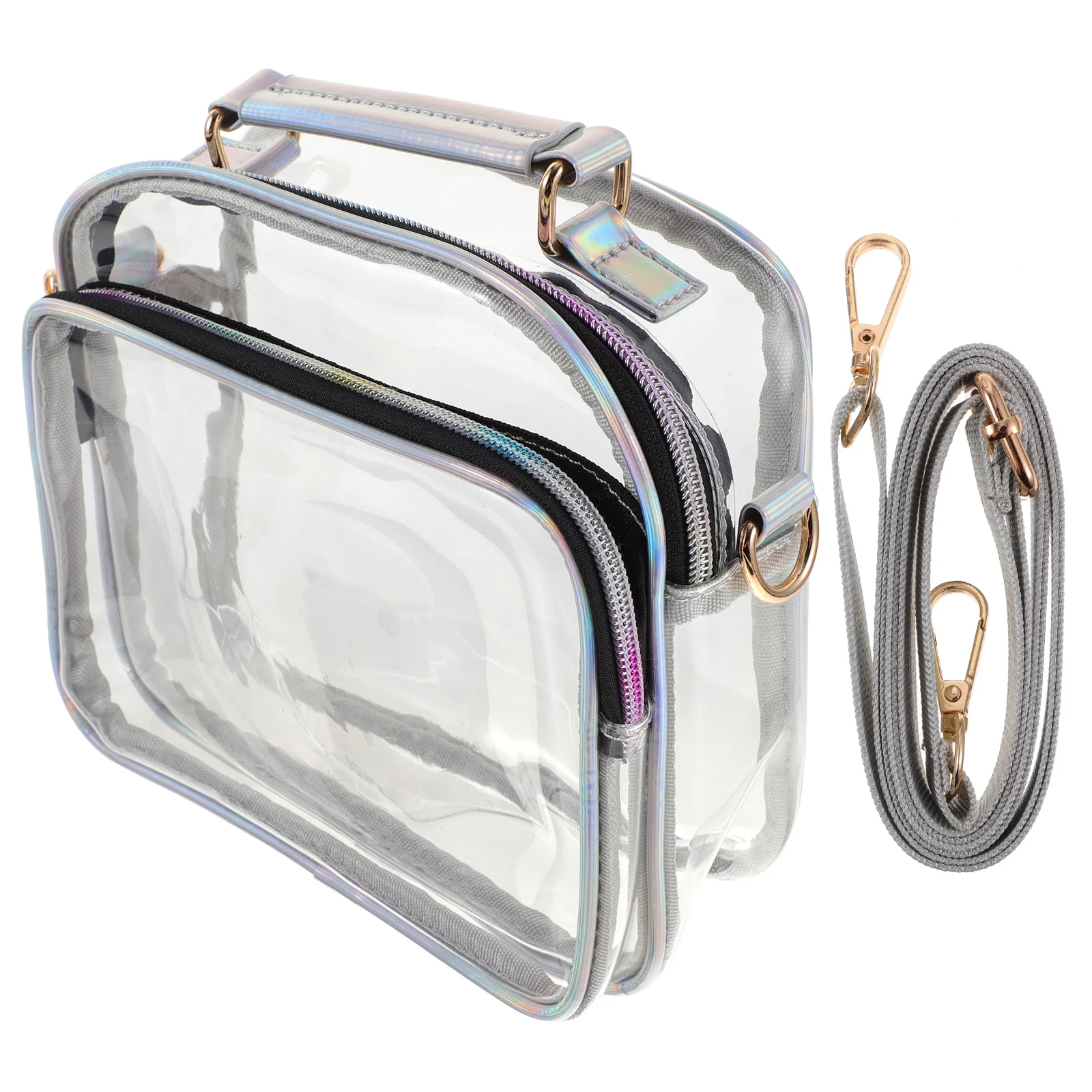 

Transparent PVC Clear Adjustable Strap Women Tote Bags Stadium Crossbody Shoulder Bag Storage Daily Necessities Fashion