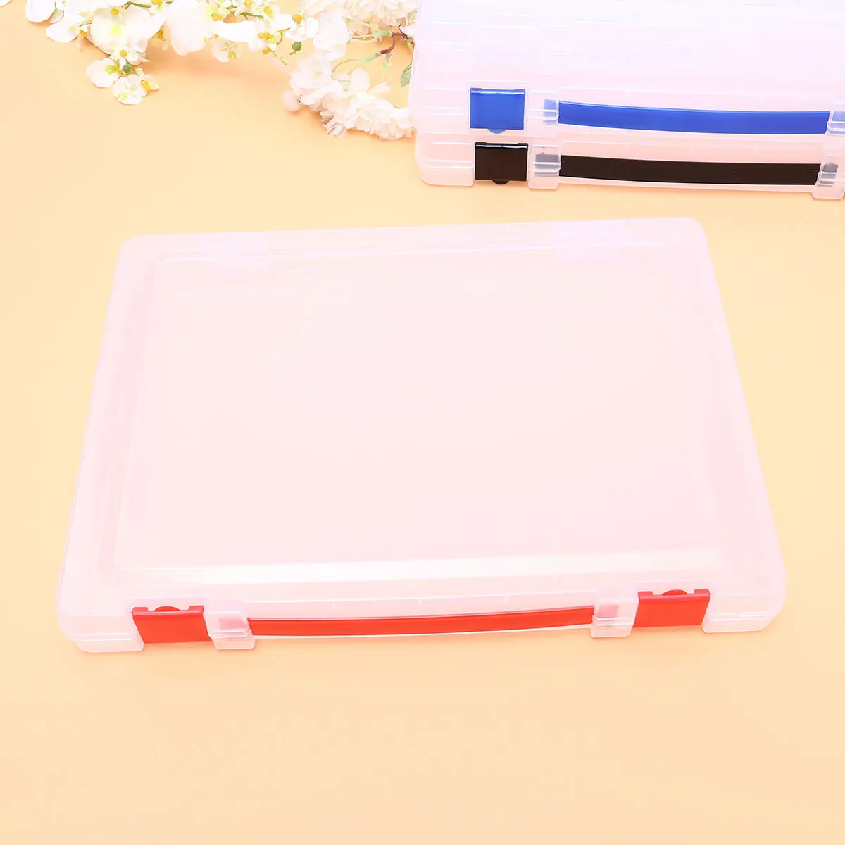 

Stationery Storage Box Transparent Document Holder File Case For Home Office Lightweight Portable Organizer Box Stackable