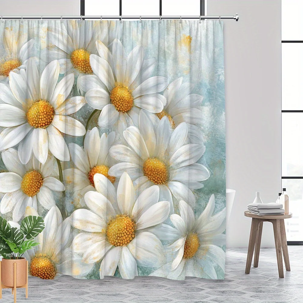 A Sunlit Daisy Garden Shower Curtain: Bring the Joy of a Sunny Day into Your Bathroom with This Beautiful Design Featuring