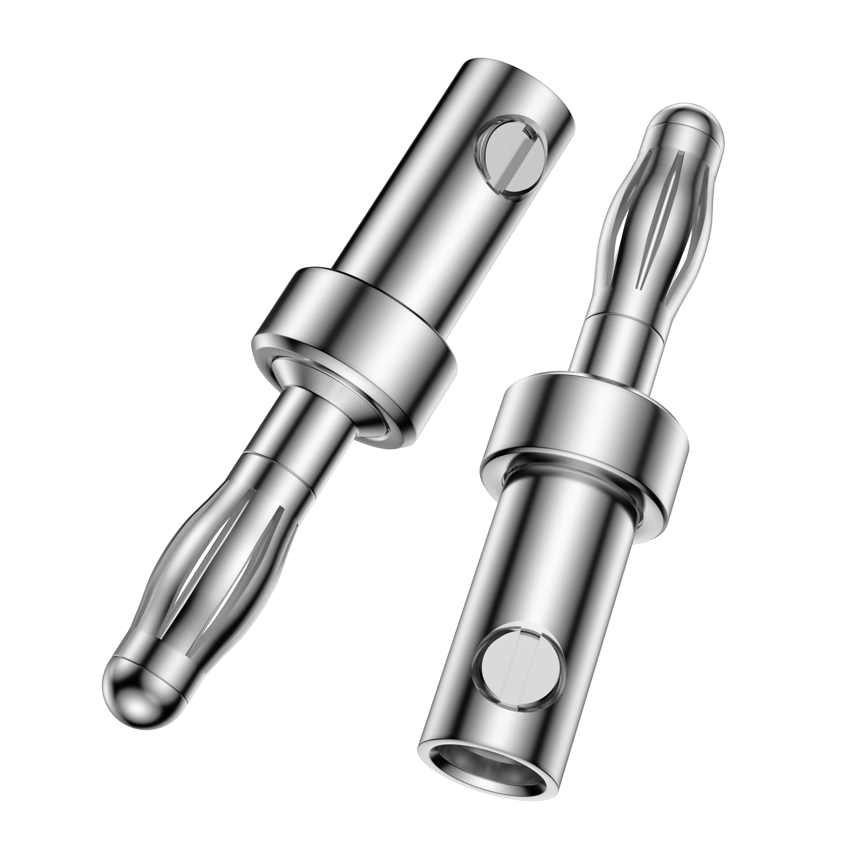 8PCS without logo audio High quality Silver Plated Banana Plug Speaker Cable Wire Connector