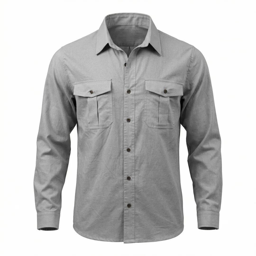 

Spring/Summer Men's Lightweight Long-Sleeved Shirt Casual Business Plain Shirt Lightweight Cotton Shirt Office Men's Clothing