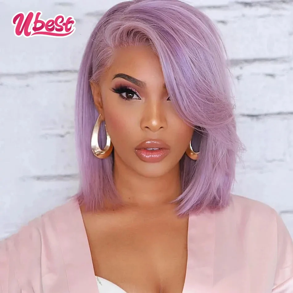 

Ubest Purple 613 Colored 13X6 Human Hair Wig Short Bob 13x4 Transparent Lace Front Human Hair Wigs for Women Remy Wigs